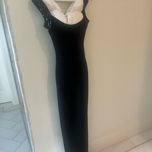Herve Leger Black Bandage Maxi Dress